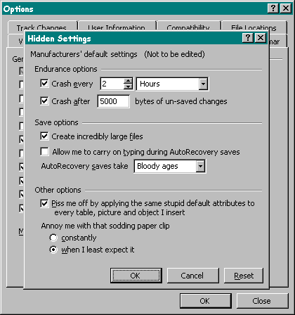 options set up config